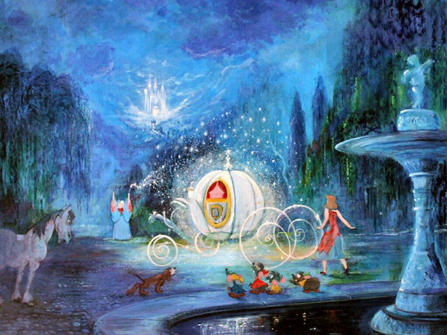 Horse drawn carriage park fountain free wallpaper - medium preview image
