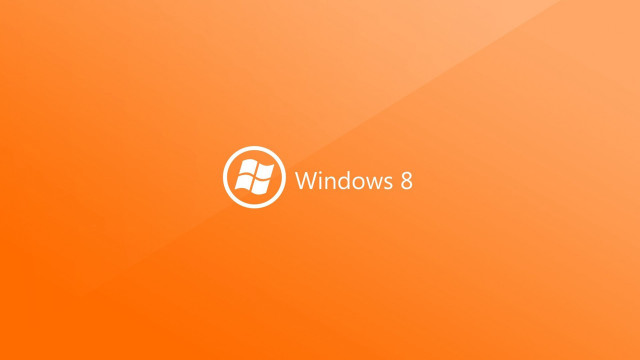 Windows 8 logo orange background free wallpaper - medium preview image