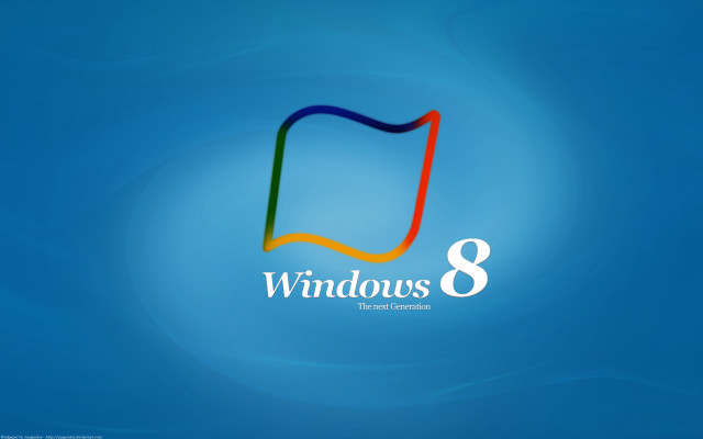Blue background rainbow logo windows free wallpaper - medium preview image