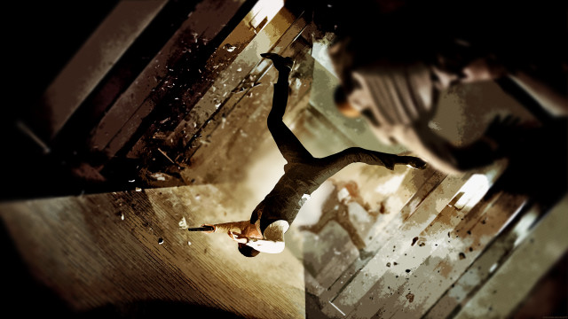 Jumping person clock room standing free wallpaper - medium preview image