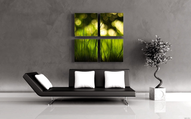Living room couch painting grass free wallpaper - medium preview image