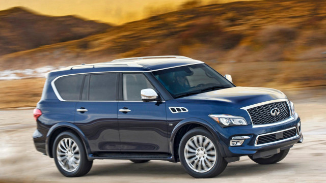 Blue infiniti suv mountain road free wallpaper - medium preview image