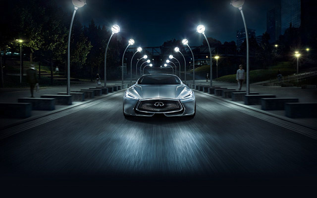 Car night street lights person free wallpaper - medium preview image
