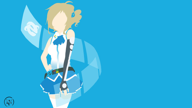 Woman short skirt scissors blue free wallpaper - medium preview image