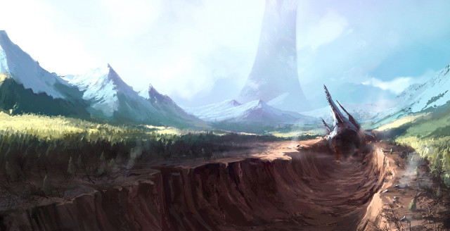 Mountain landscape path forest tall free wallpaper - medium preview image
