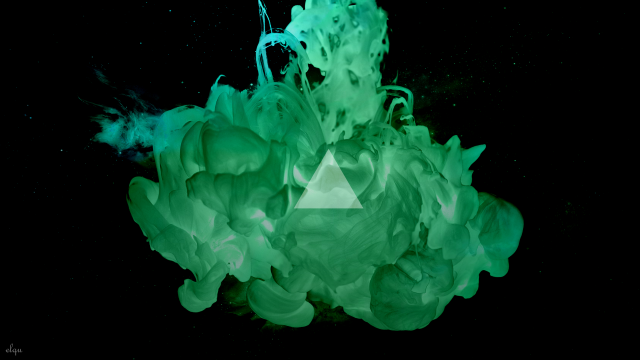 Triangle smoke green substance air free wallpaper - medium preview image