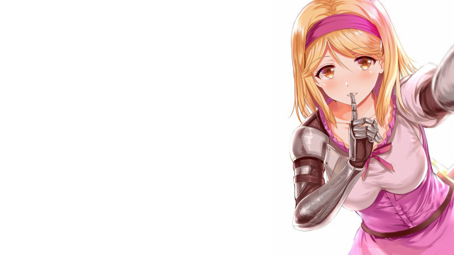 Woman gun pink dress headband free wallpaper - medium preview image