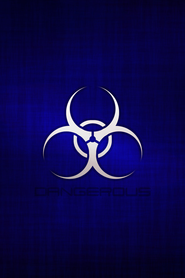 Blue background white biohazard black free wallpaper - medium preview image