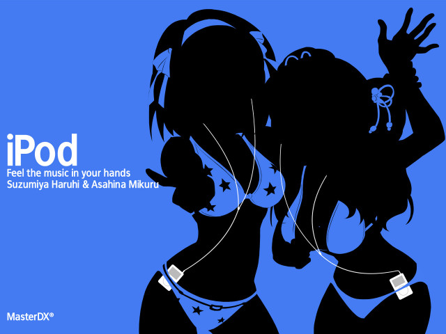 Women headphones blue background star free wallpaper - medium preview image