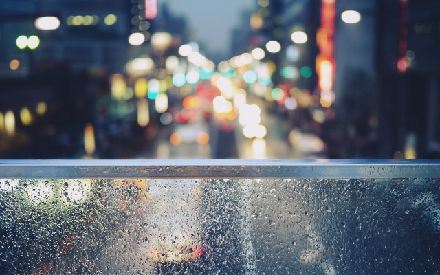 Blurry city street traffic night free wallpaper - medium preview image