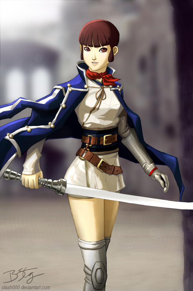 Woman white dress sword blue #3 free wallpaper - medium preview image