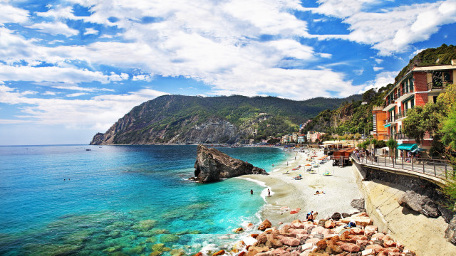 Beach cliff water people mountain free wallpaper - medium preview image