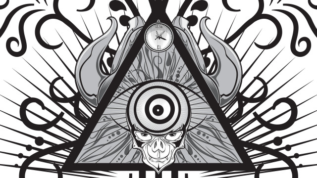 Triangle skull clock third eye free wallpaper - medium preview image