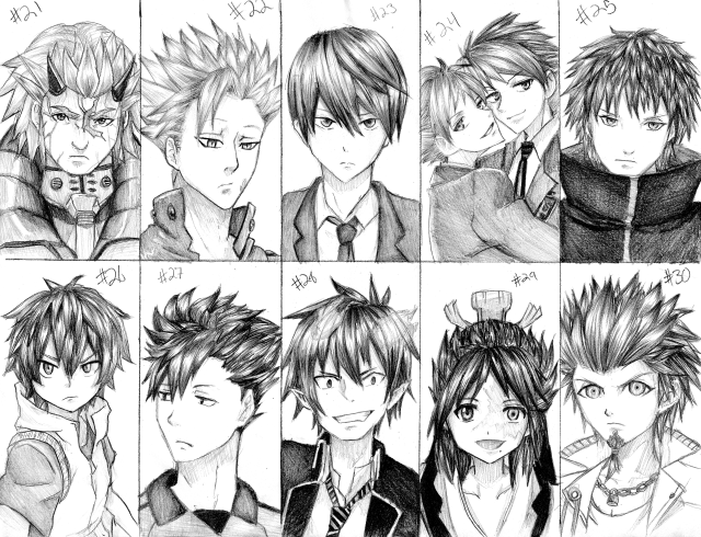 Anime characters hair styles expressions free wallpaper - medium preview image