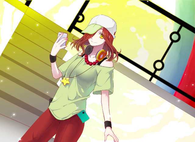 Woman microphone hat singing performance free wallpaper - medium preview image