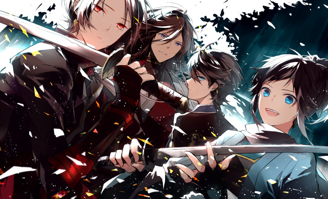 Shinsengumi swords snow japanese boys free wallpaper - medium preview image