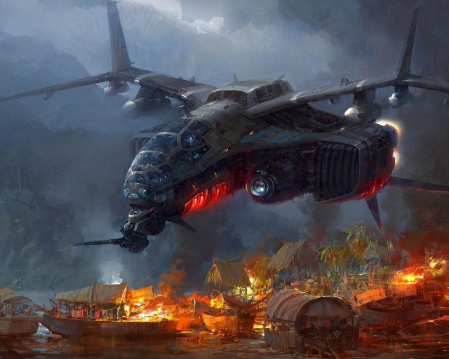 Airplane burning city red light free wallpaper - medium preview image