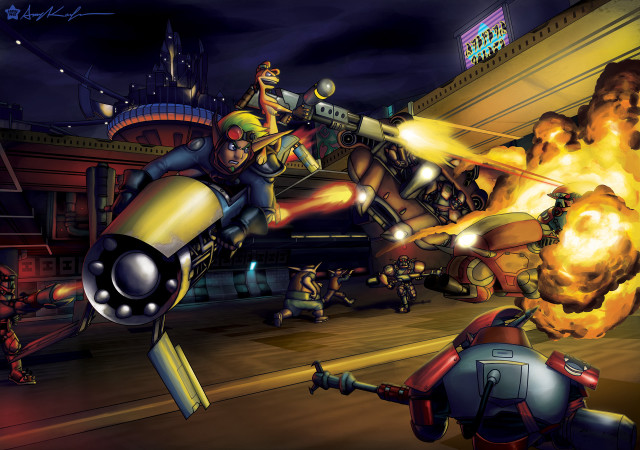 Video game scene man shooting free wallpaper - medium preview image