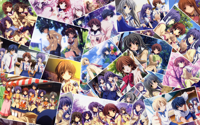Anime collage character images collection free wallpaper - medium preview image
