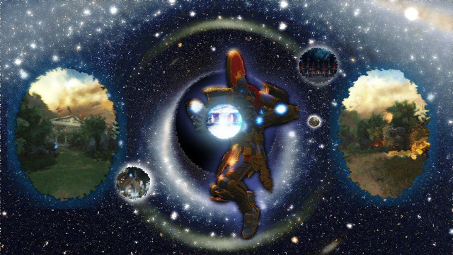 Space station planet stars astronaut free wallpaper - medium preview image