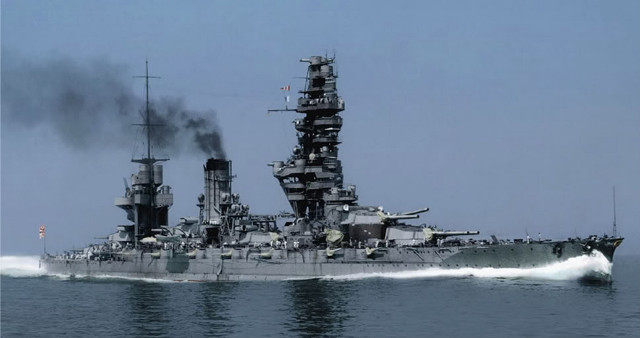 Battleship floating water smoke stacks #2 free wallpaper - medium preview image