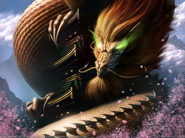 Dragon large head hairy back free wallpaper - medium preview image
