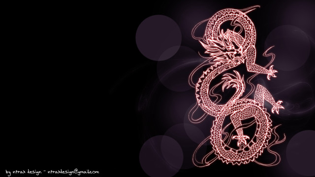 Pink dragon black background purple free wallpaper - medium preview image
