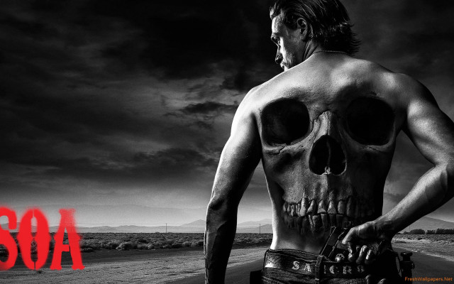 Man gun skull black white #2 free wallpaper - medium preview image