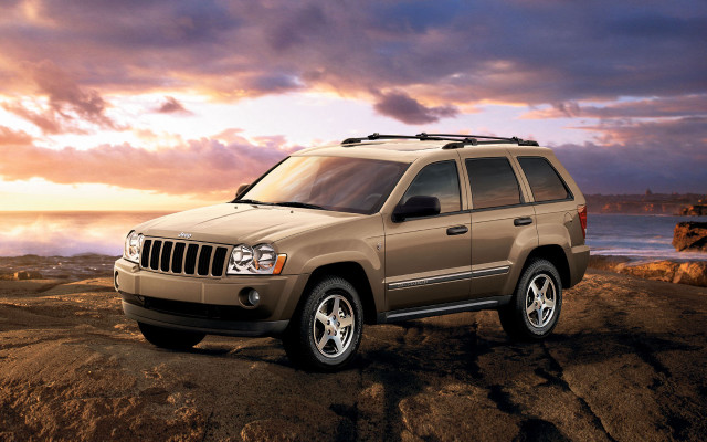 Jeep rocky beach sunset ocean free wallpaper - medium preview image