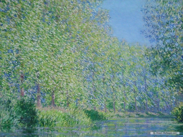 River trees grass blue sky #2 free wallpaper - medium preview image