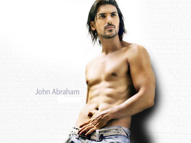 Man no shirt white brick free wallpaper - medium preview image