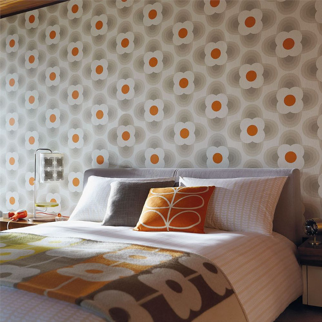 Bed white orange comforter pillows free wallpaper - medium preview image