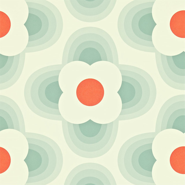 Flower pattern red center white free wallpaper - medium preview image