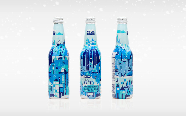 Soda bottles castle snow falling free wallpaper - medium preview image
