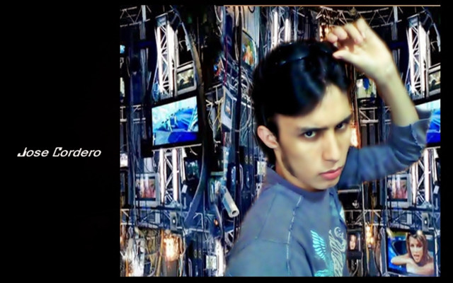 Man holding hair wall television free wallpaper - medium preview image