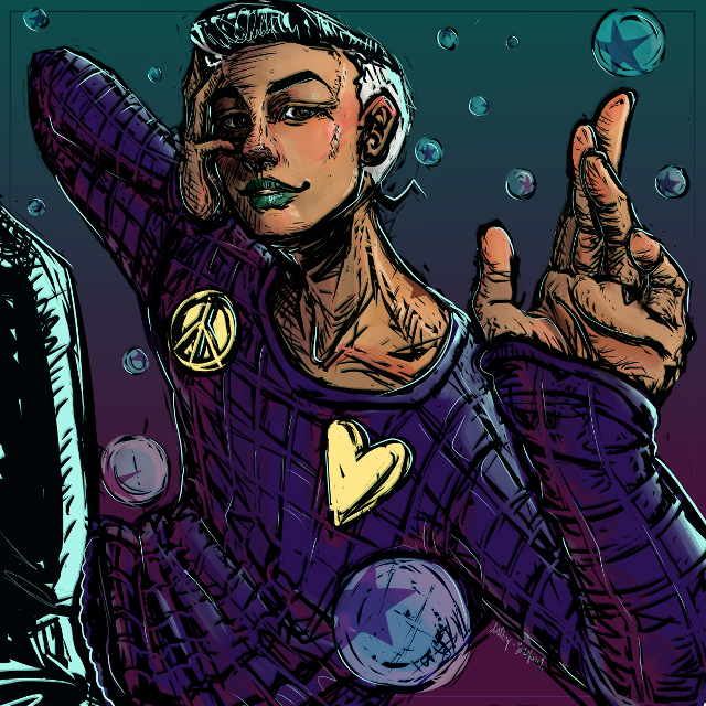 Man space suit peace sign free wallpaper - medium preview image