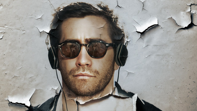 Man headphones jacket torn wall free wallpaper - medium preview image