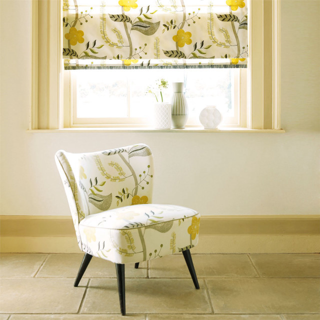 Chair window yellow flowered blind free wallpaper - medium preview image