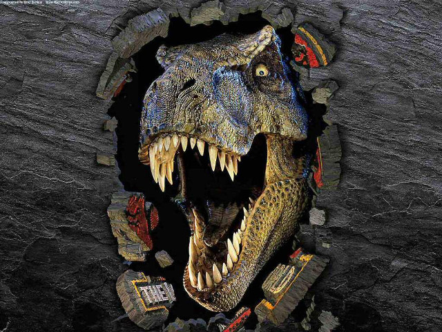 Dinosaur mouth teeth hole building free wallpaper - medium preview image