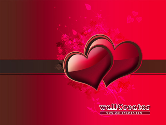Two hearts red background brown free wallpaper - medium preview image