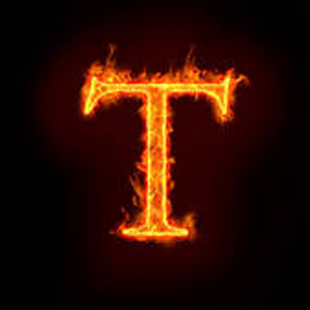 Fire letter black background red #5 free wallpaper - medium preview image