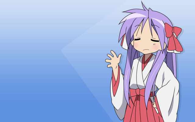 Purple hair girl pink dress free wallpaper - medium preview image