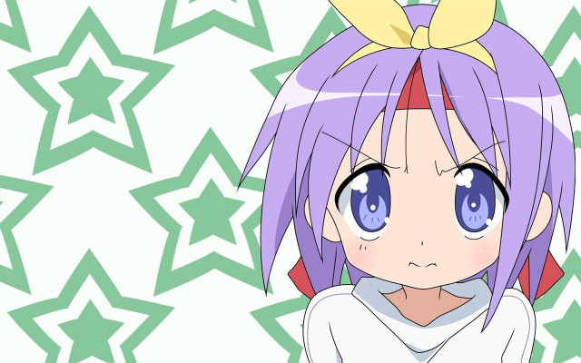 Anime girl purple hair starry free wallpaper - medium preview image