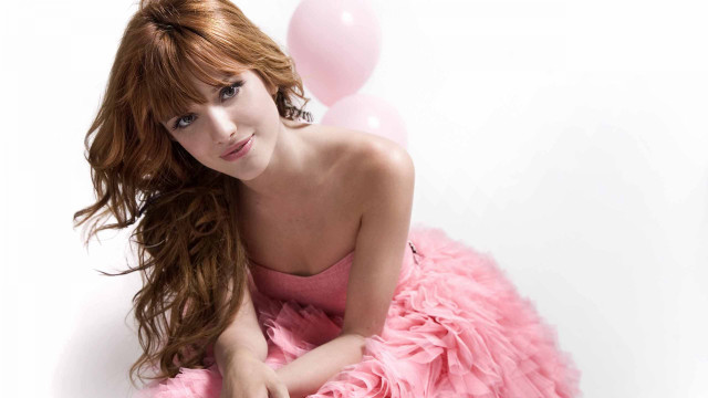 Woman pink dress white floor free wallpaper - medium preview image