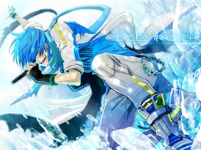 Anime character blue hair sword #2 free wallpaper - medium preview image
