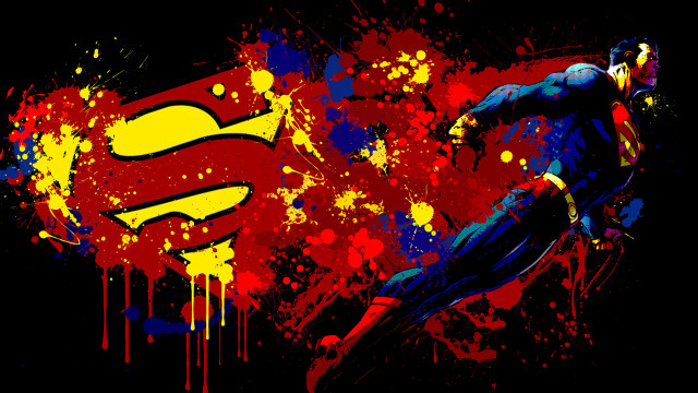 Superman painting splatters logo chest free wallpaper - medium preview image