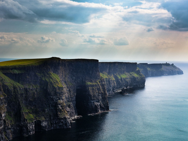 Cliff water cloudy sky nature free wallpaper - medium preview image