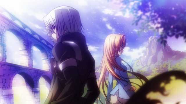 Anime characters bridge sky trees free wallpaper - medium preview image