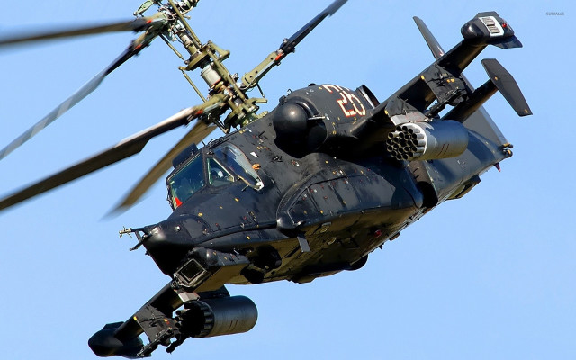 Black helicopter blue sky propellers free wallpaper - medium preview image