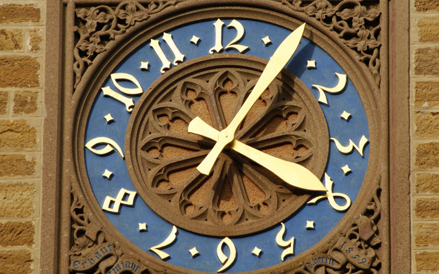 Gold blue clock design numbers free wallpaper - medium preview image